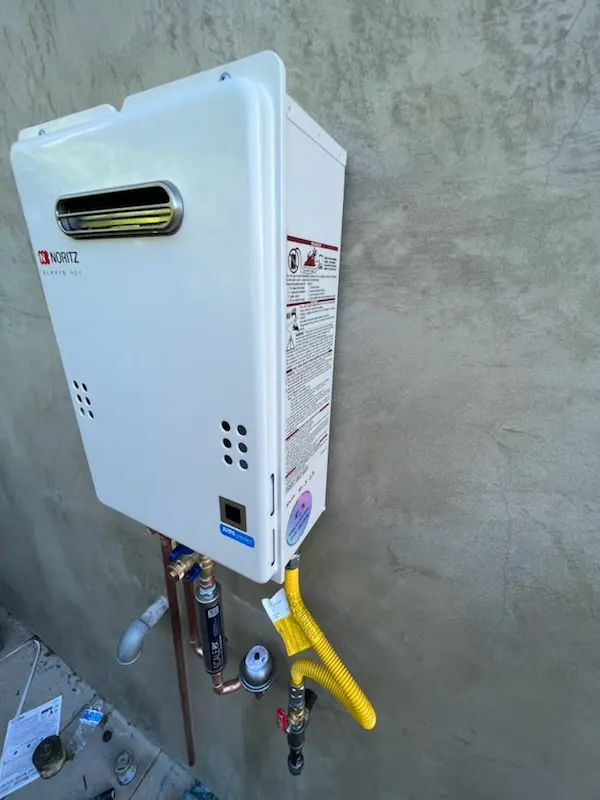 Tankless water heater installation for CHANT homes